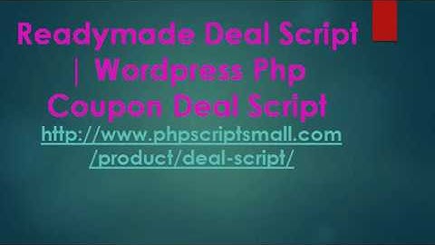 Readymade Deal Script | Wordpress Php Coupon Deal Script | PHP Scripts Mall