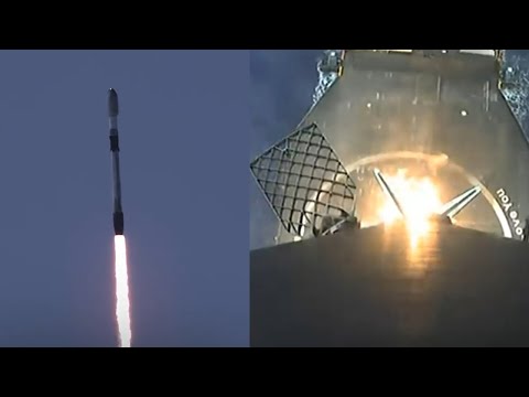 SpaceX Transporter-14 launch and Falcon 9 first stage landing