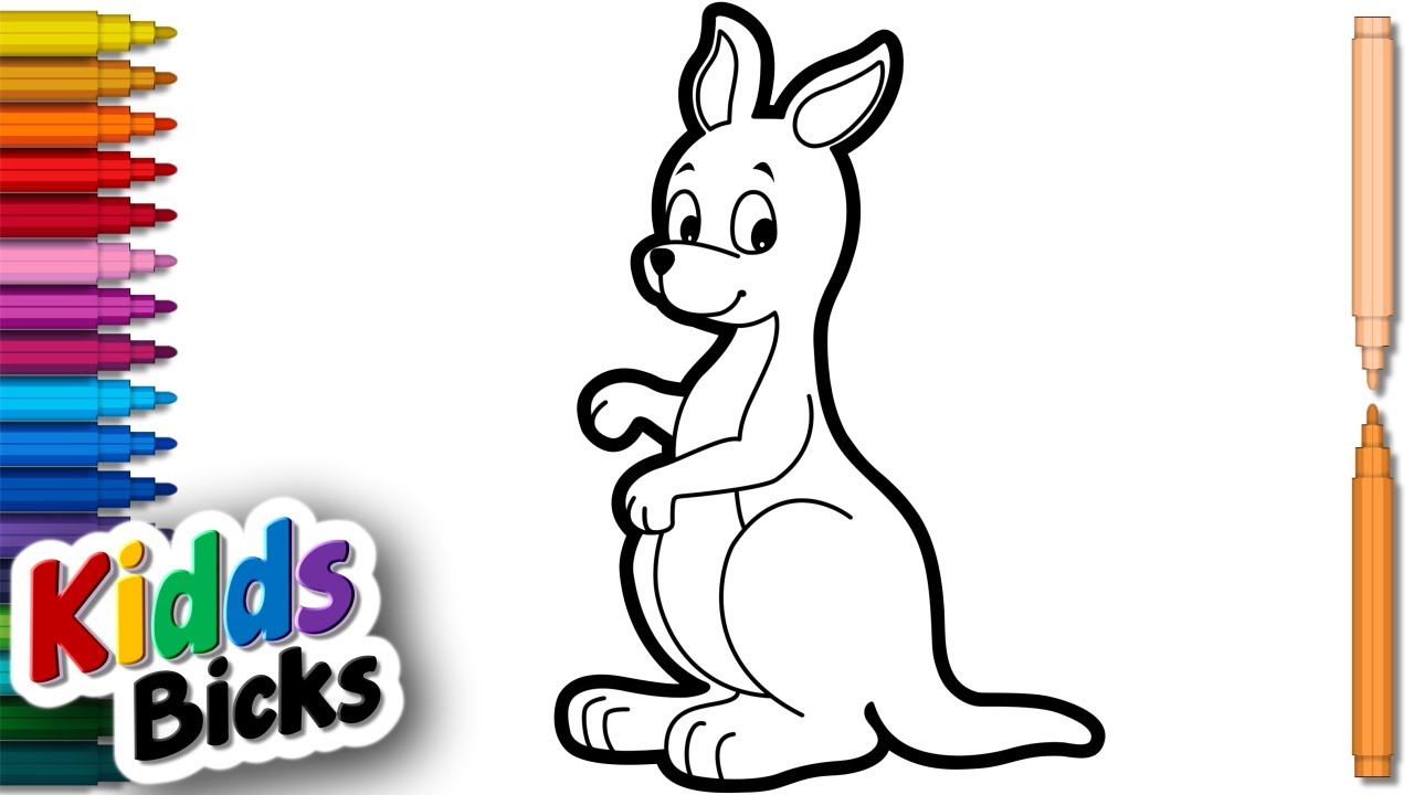 HOW TO DRAW A KANGAROO IN EASY STEP BY STEP | COLOUR THE KANGAROO
