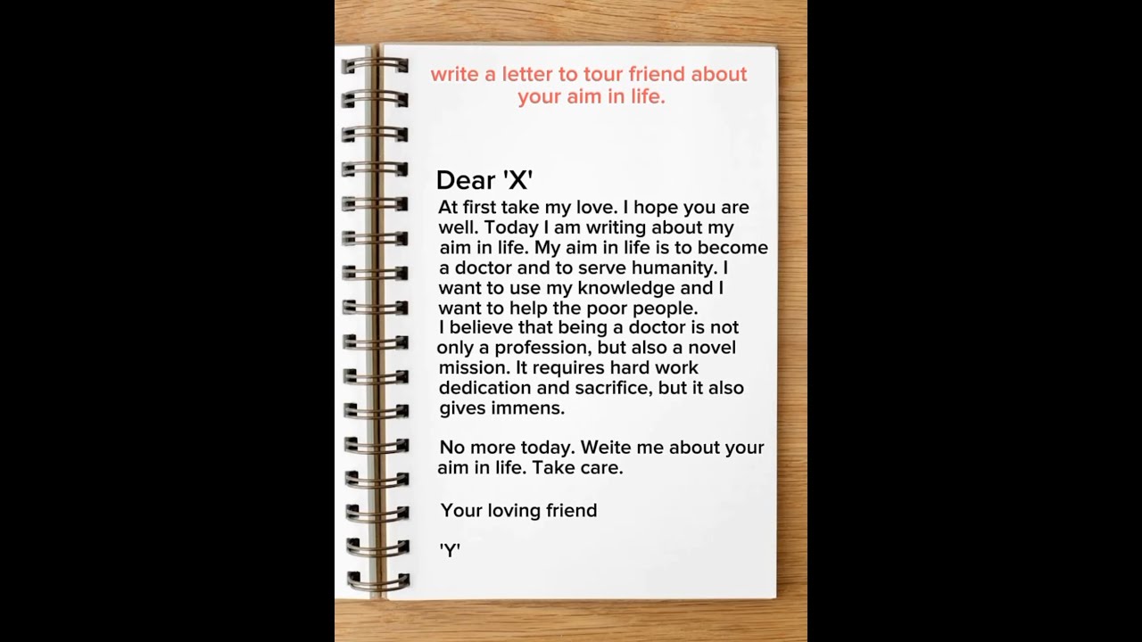 Write A Letter To Your Friend About Aim In Life Easylearning Letterwriting Viral Education