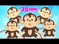 30 mins of the Five Little Monkeys and more | Nursery Rhymes Songs | SRGMs