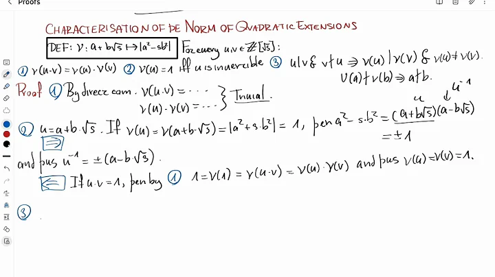 [A] Characterisation of the Quadratic Extensions' Norm