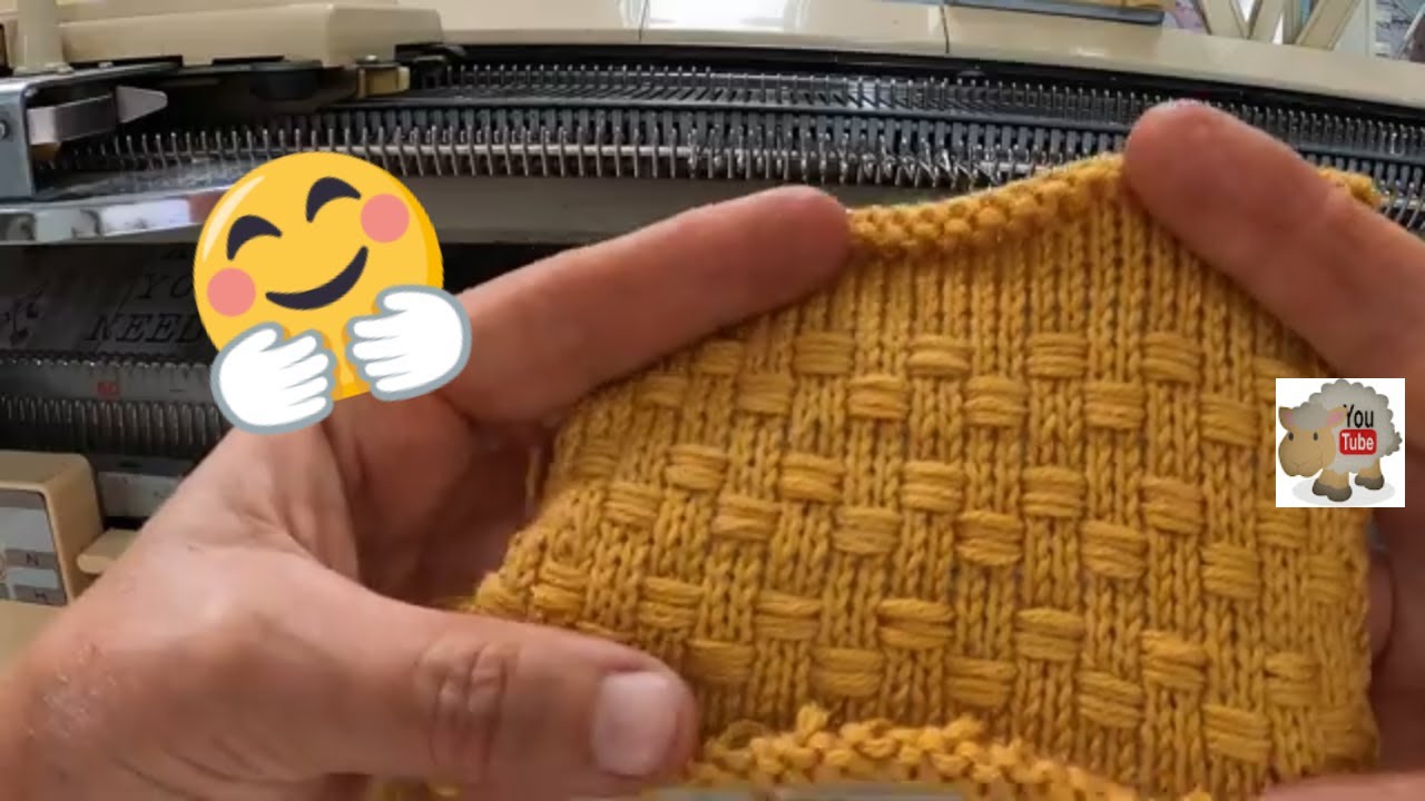 ponto cestaria em máquina de tricô