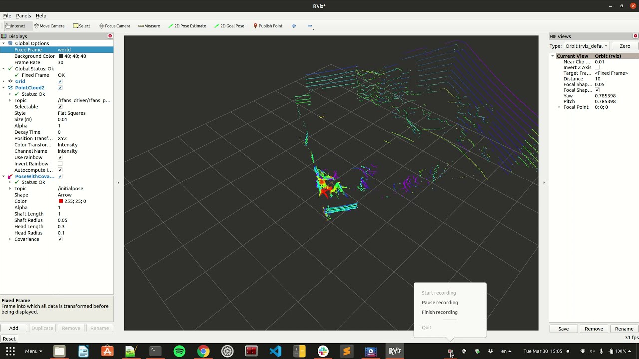 Point Cloud creation in ROS2 with RFAN-16 3D LIDAR