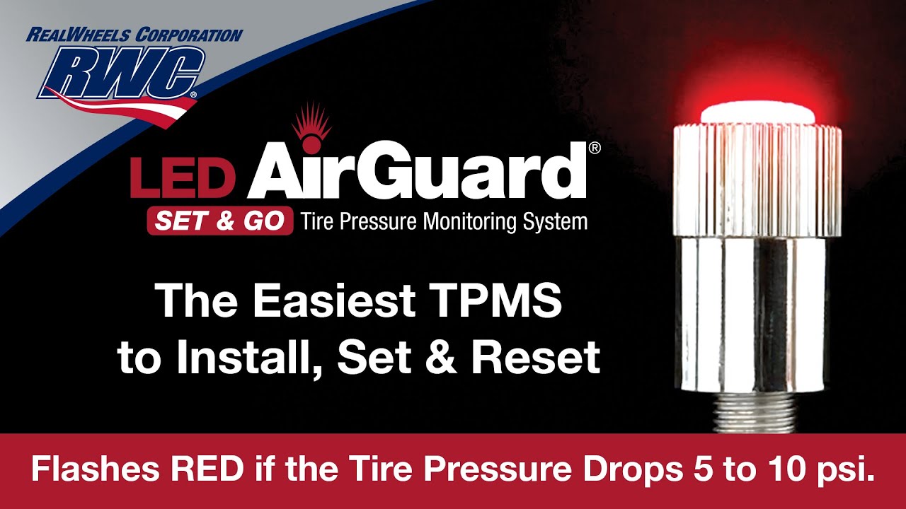 RealWheels LED AirGuard Set & Go Tire Pressure Monitoring System - YouTube
