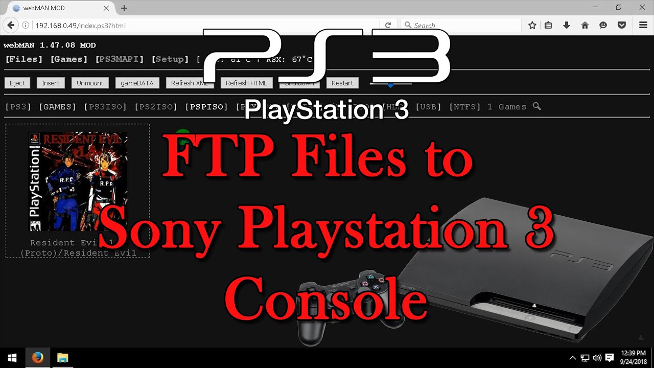 FTP Files to Sony Playstation 3 Console - YouTube