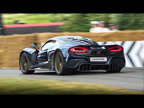 Hennessey Venom F5 Accelerations, Flaming Up Shifts & 1800HP Twin-Turbo 6.6L V8 Engine Sound!