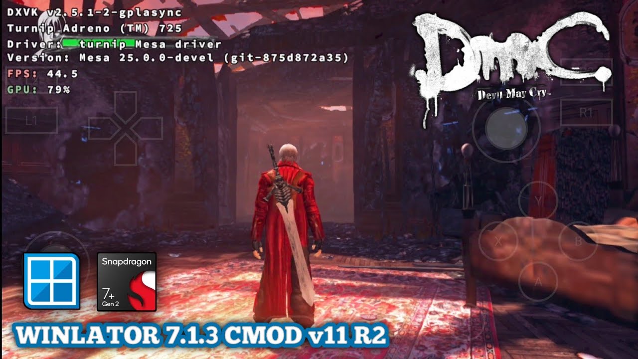Winlator 7.1.3 Cmod glibc v11 R2 | DmC Devil may cry | 40 FPS | Setting high | Poco F5