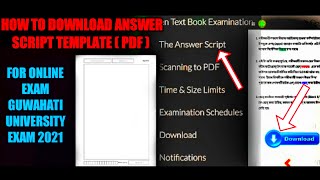 Gauhati University Online Exam 2021 | How to Download Answer Script Template ( PDF ) | Raja Academy