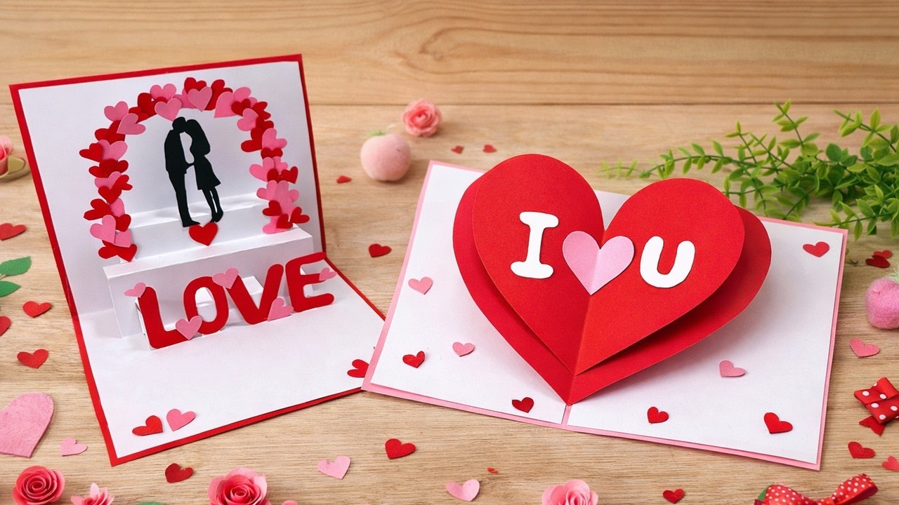 DIY Valentine Pop Up Cards ❤️ | 2 Easy 3D Love Card Ideas | Handmade Valentine Gift