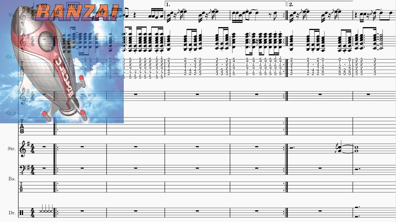 BANZAI ULFULS バンドスコア Band-Score]バンザイ～好きでよかった～(ウルフルズ) - YouTube