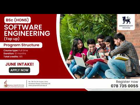 Join June Intake for Software Engineering at Java Institute & Birmingham City University!