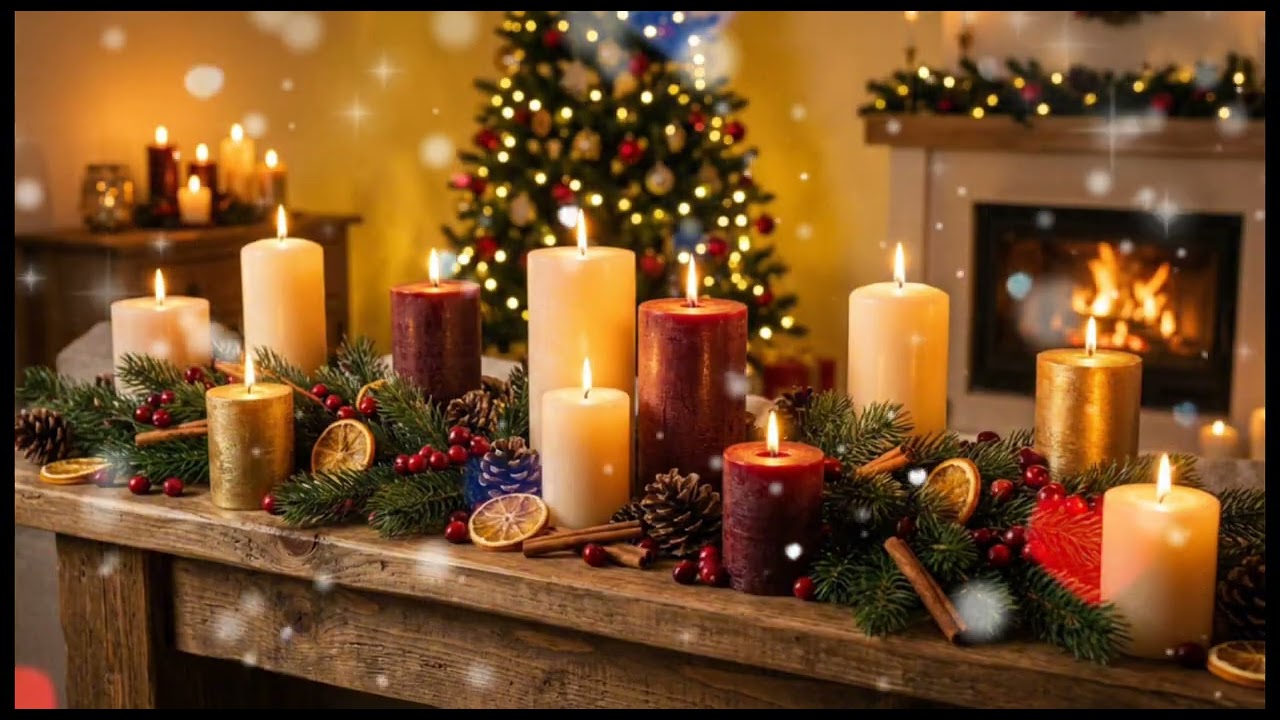 Warm Candlelight Christmas Ambience | Relaxing 4K TV Wallpaper