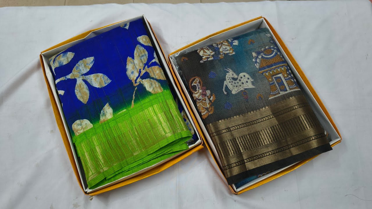 కొత్త మోడల్ సారీస్ || brasso pattu sarees || @Venutejaonline 