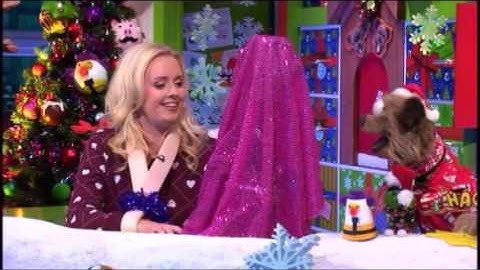 Katie and Hacker lolling on CBBC