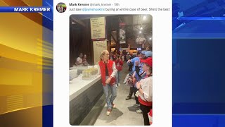 Jayme Hoskins, wife of Phillies slugger, treats fans to free beers in section 104