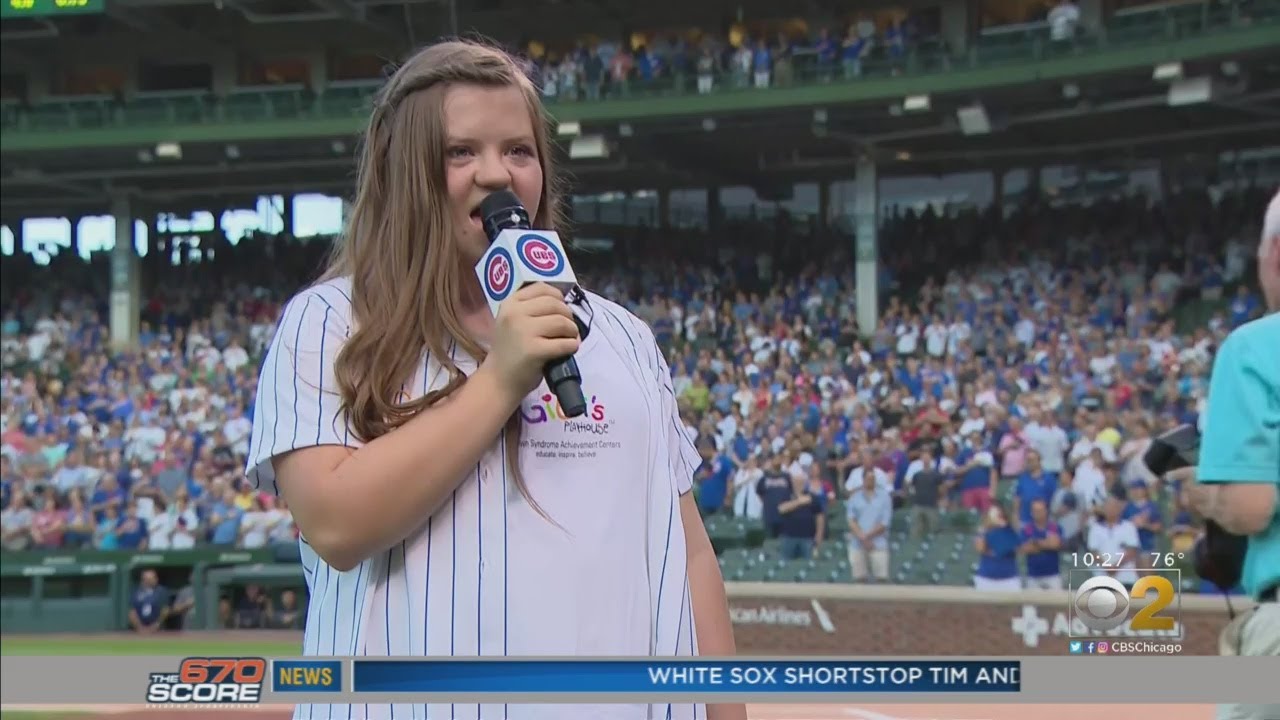 GiGi Gianni Sings National Anthem At Cubs Game YouTube