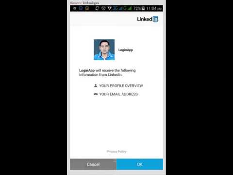 Android linkedin integration and Login