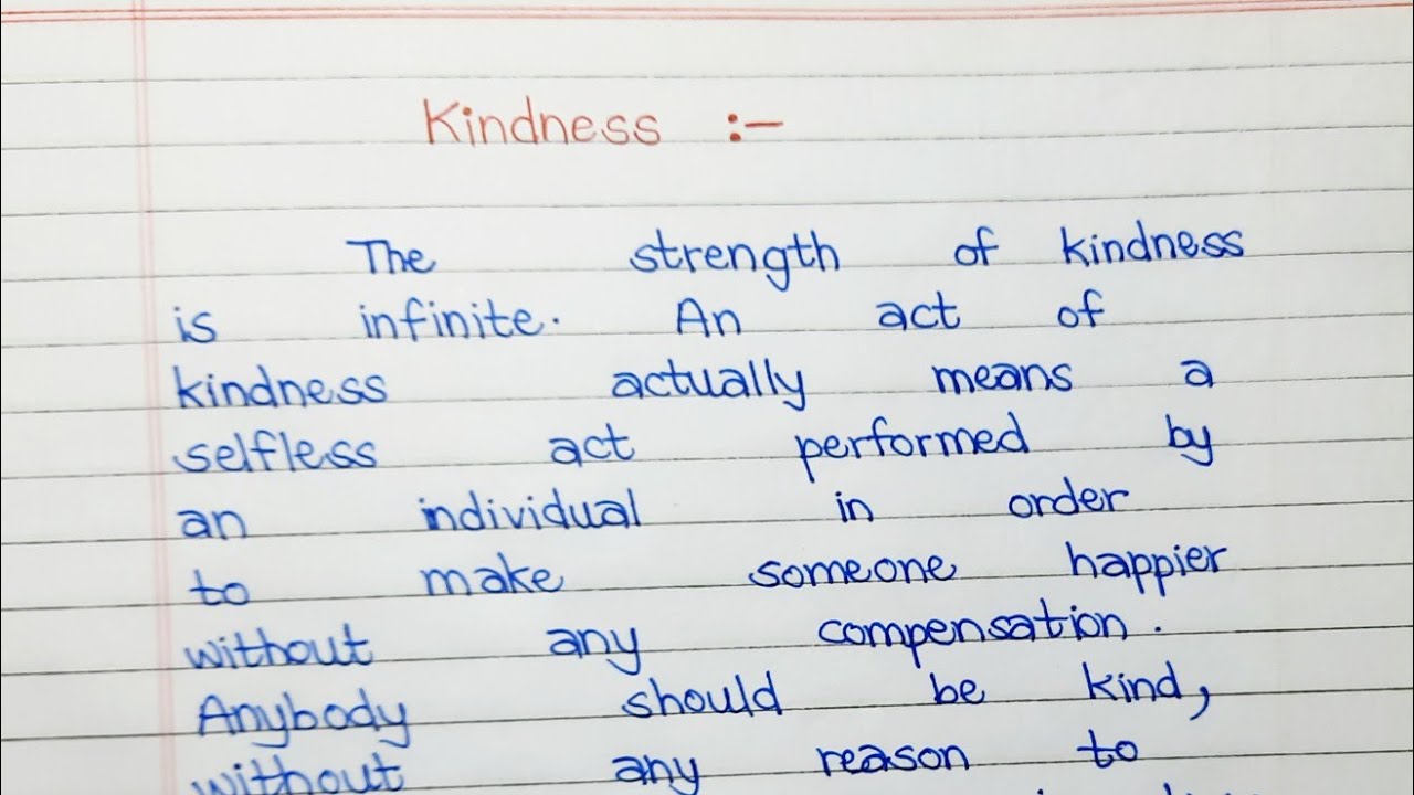 essay in kindness