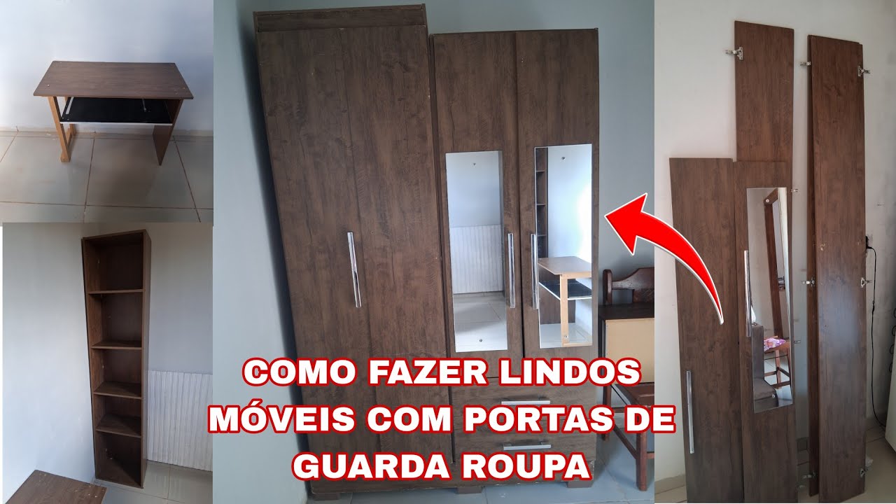 GANHEI PORTAS DE GUARDA ROUPAS E FIZ LINDOS MÓVEIS PARA O QUARTO 