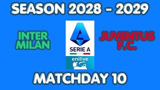Serie A 2028/2029 (Week 10) : Inter Milan vs Juventus F.C.