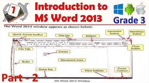 Introduction to MS Word 2013 (Part 2 Ch 7) Grade 3
