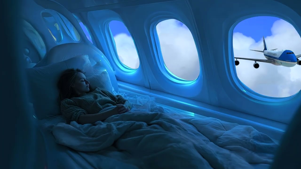 Experience Sublime Rest Aboard this Luxury RETRO Private Jet | Brown Noise Flight Ambience