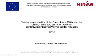 Cypriot Civil Society in Action VIII Grant Scheme - Concept Note Preparation Workshop - Lot 2 Day 1
