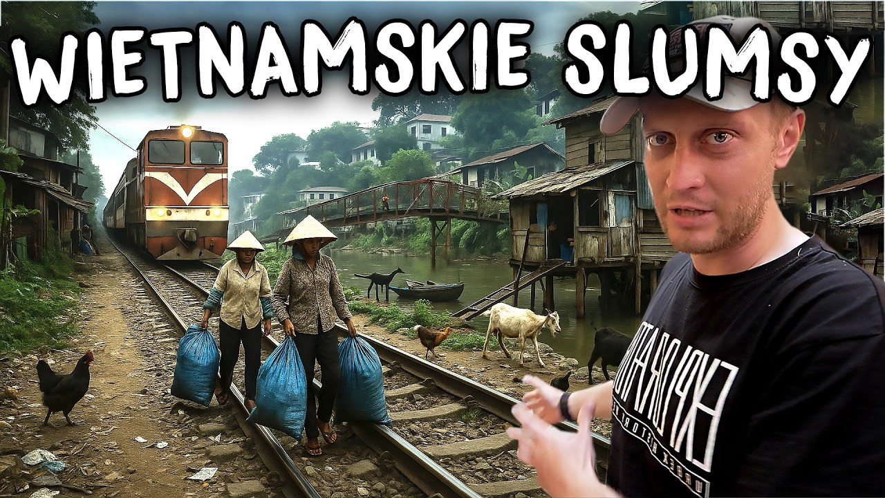 Niebezpieczna dzielnica slumsów w Wietnamie - ludzie żyjący nad rzeką