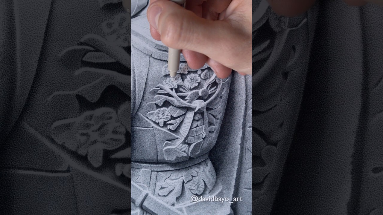 'RONIN' - 1.5 Million dots, Stippling drawing