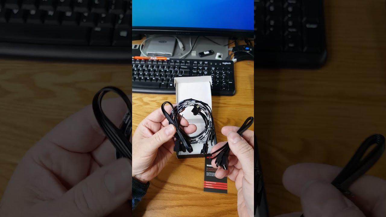 Cheap Amazon RGB computer case light kit unboxed 