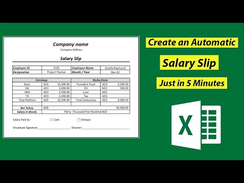 Make a Salary Slip in Excel | Automatic Salary Pay Slip in 5 Minutes