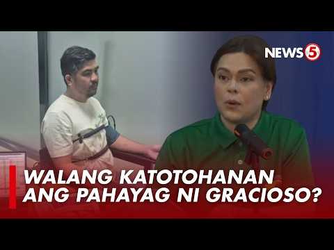 VP Sara, pumalag sa mga alegasyon ni Gracioso