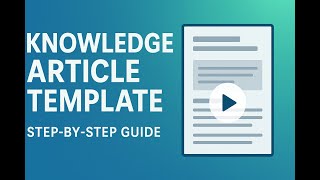 How to create a knowledge article template in ServiceNow