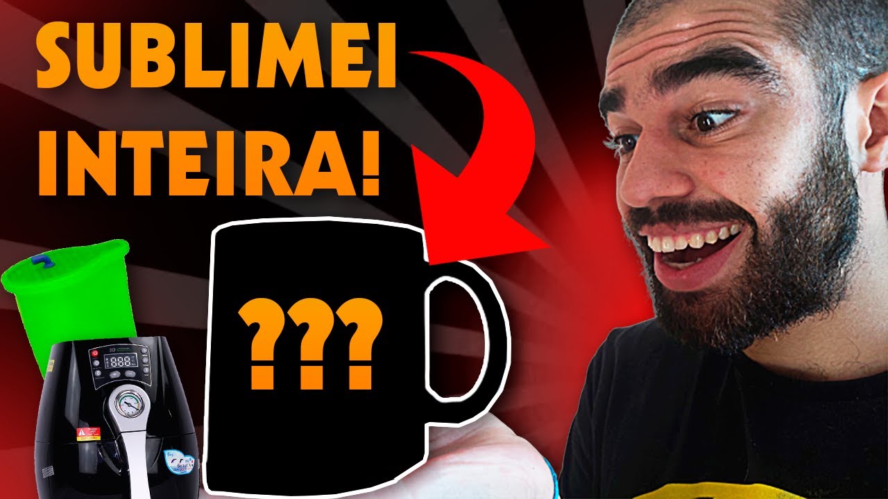 Como Sublimar Caneca 360º na Prensa 3D Sem Errar (+Gabarito)
