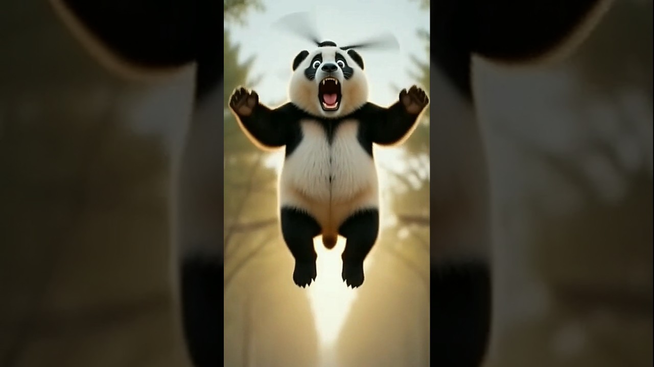 panda plush fly in the sky plush electric toy 