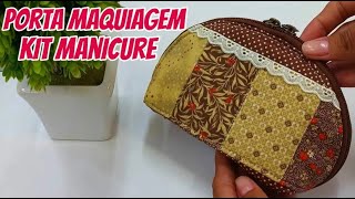 Como Fazer Mini Necessaire Versátil - Porta Maquiagem - Kit Manicure - Costura Fácil com Retalhos