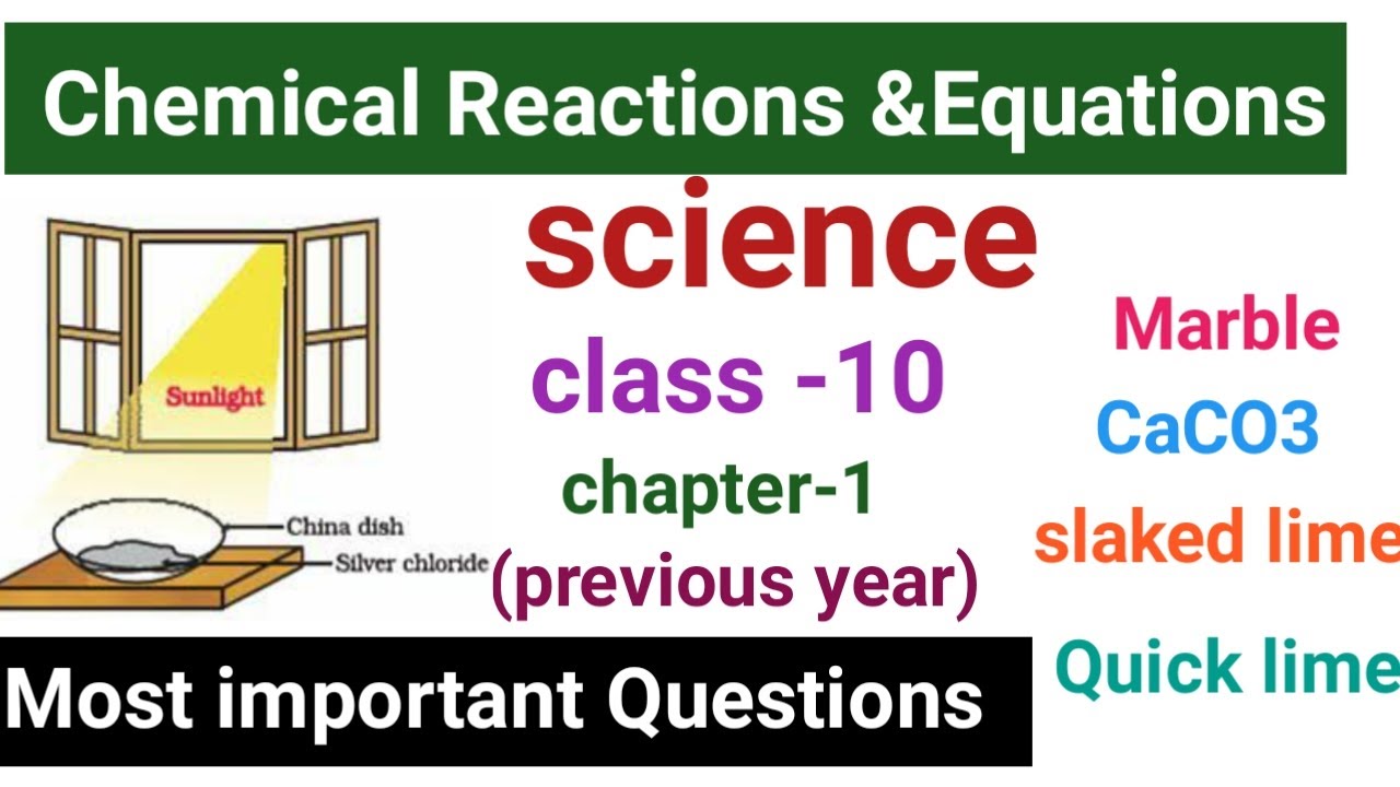 Chemical reactions and equations mcQ class 10 chapter1, ncert YouTube