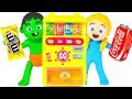 KIDS PLAYING WITH A VENDING MACHINE ❤ SUPERHERO PLAY DOH CARTOONS FOR KIDS