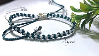 SIMPLE BRACELET WITH BASIC MACRAME KNOTS FOR BEGINNER #1