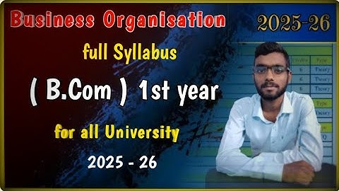 B.Com 1st Year Business Organisation Syllabus 2025-26 | RMLAU Semester 1 Full Guide