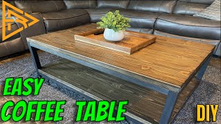 HOW TO MAKE A SIMPLE AND EASY RUSTIC COFFEE TABLE | The Easiest Coffee Table DIY Solid Wood   2021