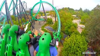 Stand-Up Roller Coaster - The Riddler's Revenge (HD POV) - Six Flags Magic Mountain