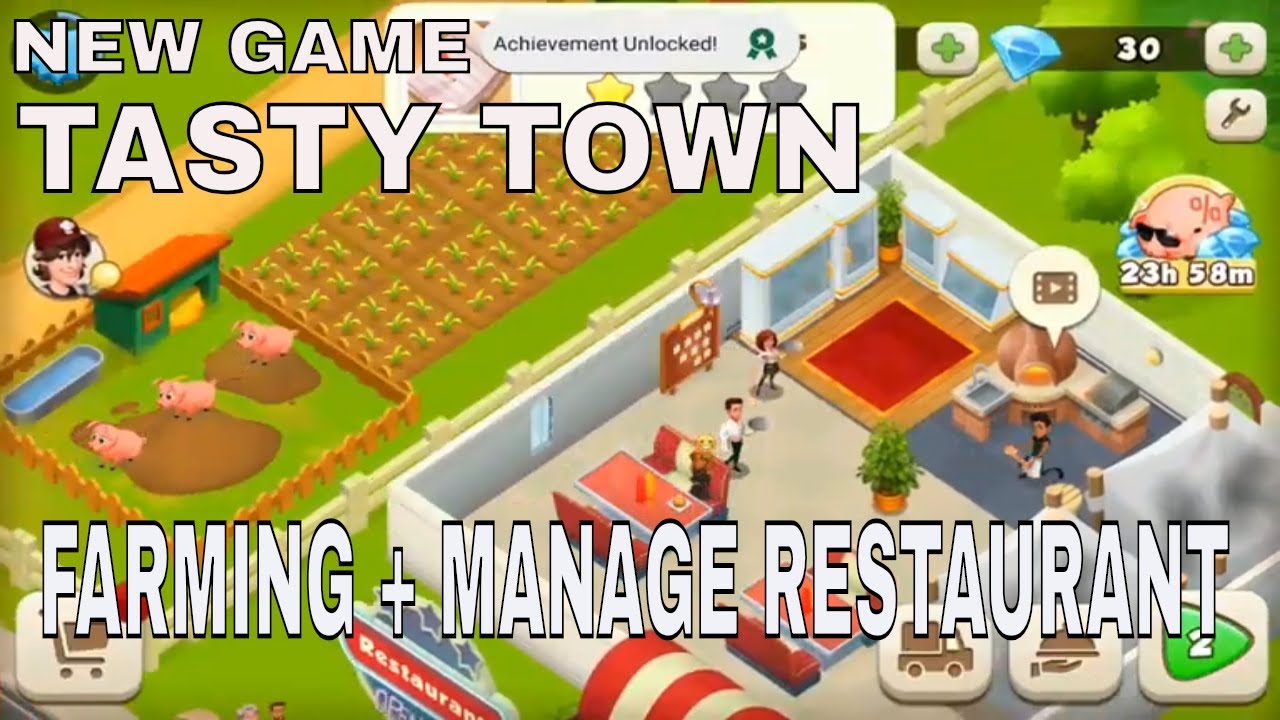 01- Tasty Town - Novo jogo de fazenda e restaurante 😍 