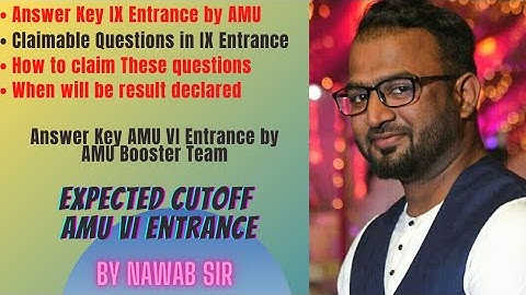 Answer Key & Cutoff AMU VI Entrance 2020 | IX Entrance Claimable Questions and Answer Key by AMU