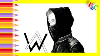 How To Draw Alan Walker Drawing Sketch Step By Step Alan Walker Face Sketch With Logo.