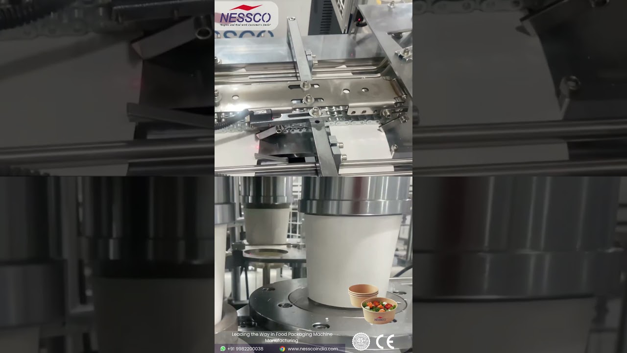 Paper Bowl Machine from 250 ml to 1000 ml ( With same top Diameter 1 Lid ) Nessco Industries.