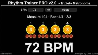Triplets 72 BPM (Accent on 1)