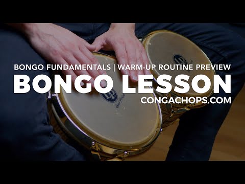 How to Play Bongos | Bongo Lesson | Bongo Fundamentals Warm-Up Routine Preview | CongaChops.com