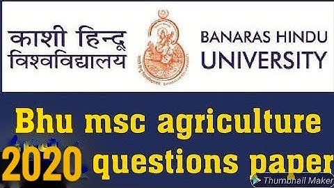 bhu msc ag 2020 paper solution